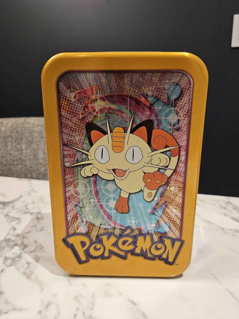 Vintage 1999 Pokémon Meowth Tin Card Case